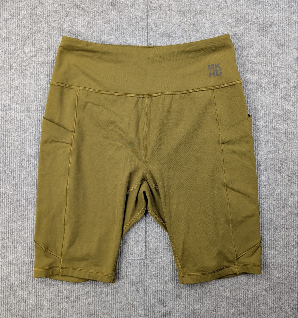 Duluth Trading Co Alaskan Hardgear Bike Shorts Womens XS Pockets Green Athletic